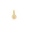18K Solid Yellow Gold Round Chunky Charm Pendant Thumbnail