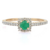 14K Gold Emerald Wedding Ring Thumbnail