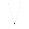 14k Solid Gold Blue Sapphire Pendant Necklace Thumbnail