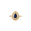 14K Pear Sapphire & Diamond Double Halo Engagement Ring Thumbnail