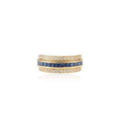 18K Emerald Sapphire Diamond Convertible Magic Ring