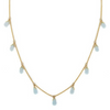 18K Blue Topaz Drop Chain Necklace Thumbnail