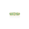1.78 Ct Pear Cut Natural Emerald Full Eternity Band Ring Thumbnail