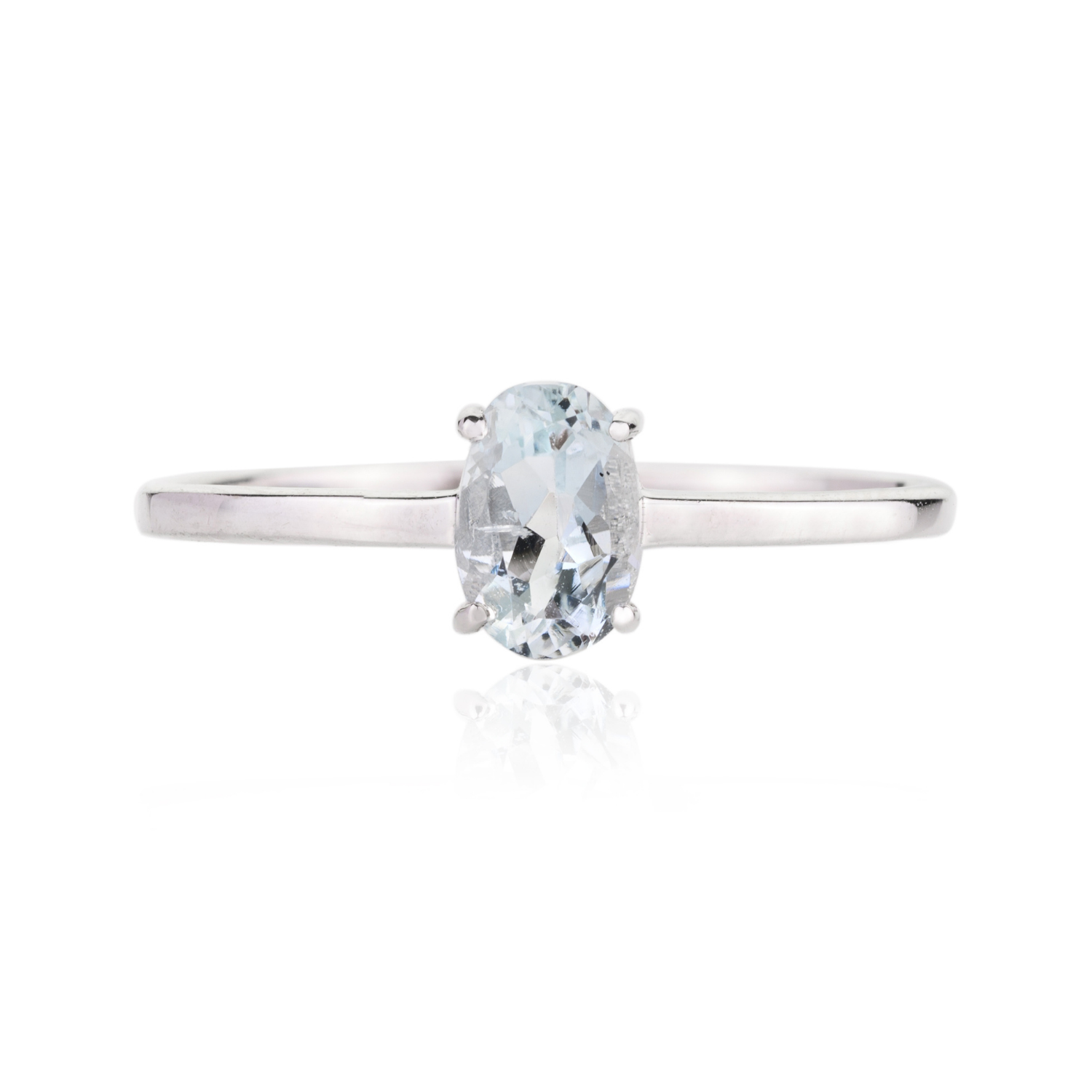 18K White Gold Aquamarine Ring - vrjewels-us