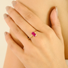 18K Yellow Gold Solitaire Ruby Ring For Her Thumbnail