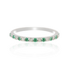 18K White Gold Emerald Diamond Eternity Band Thumbnail