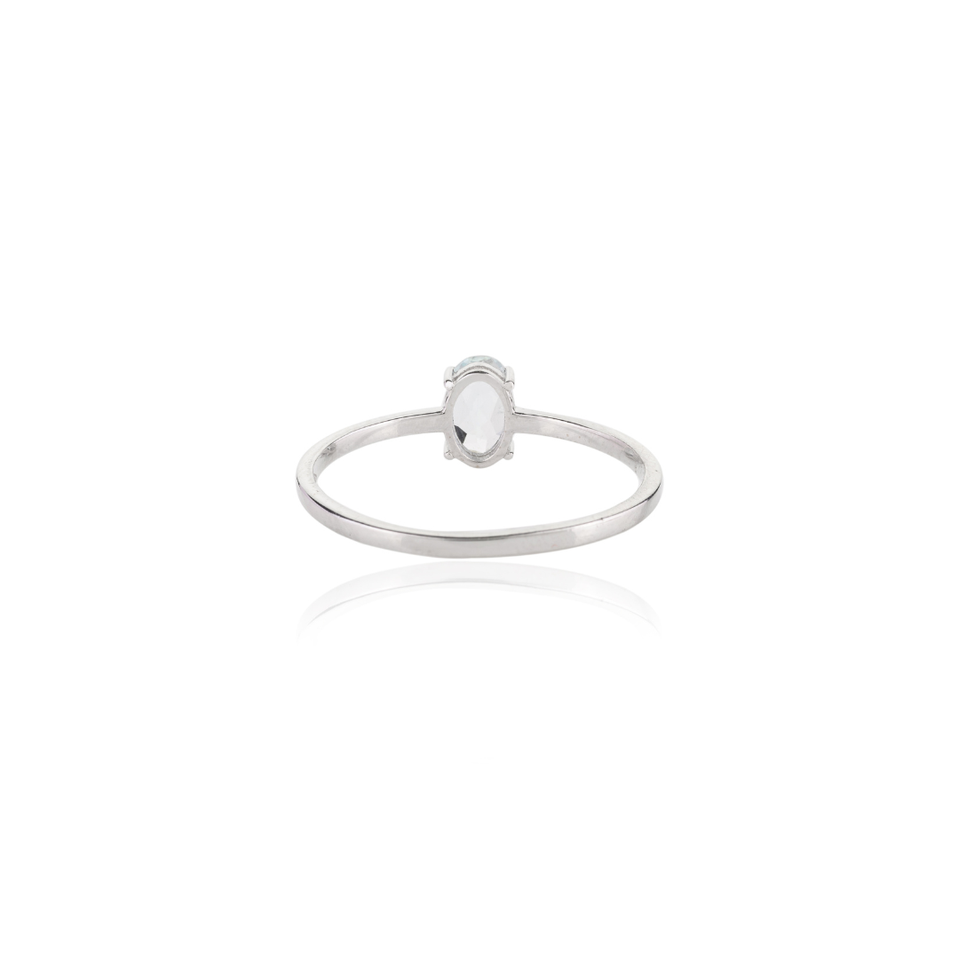 18K White Gold Aquamarine Ring