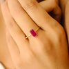18K Yellow Gold Solitaire Ruby Ring For Her Thumbnail