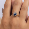 18K Gold Sapphire& Diamond Engagement Ring Thumbnail