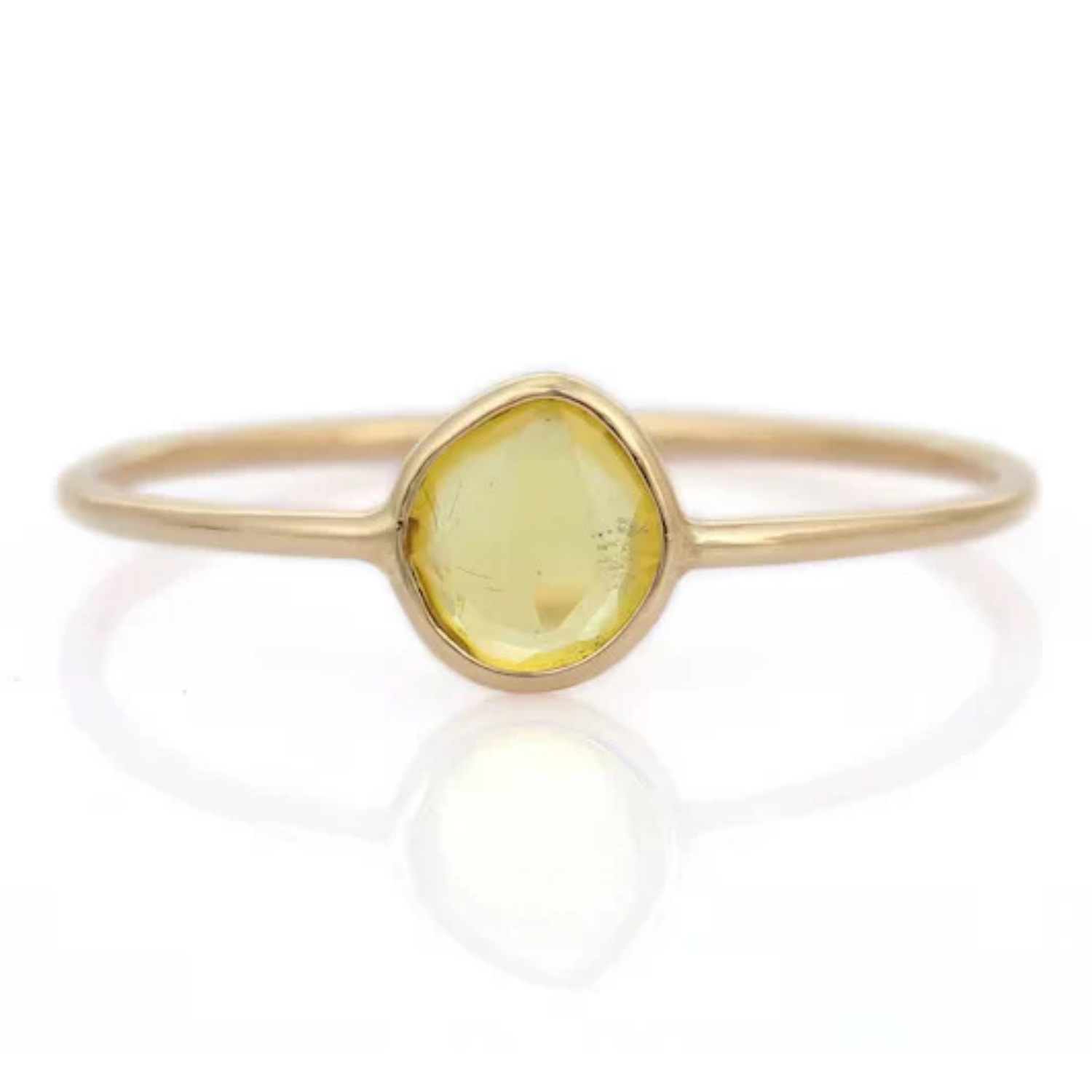 14K Stackable Yellow Sapphire Ring