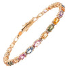 18K Gold Multi Sapphire Tennis Bracelet Thumbnail