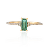 14K Baguette Shape Emerald and Diamond Ring Thumbnail