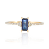 14K Baguette Shape Blue Sapphire and Diamond Ring Thumbnail