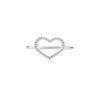14K White Gold Diamond Open Heart Ring Thumbnail