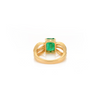 14K Art Deco Emerald & Diamond Cocktail Ring Thumbnail