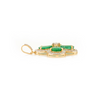 18K Solid Yellow Gold Emerald Clover Pendant Thumbnail