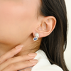 18K White Gold Blue Sapphire Diamond Statement Earrings Thumbnail