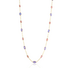 18K Solid Yellow Gold Tanzanite And Tourmaline Station Necklace Thumbnail