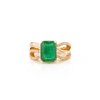 14K Art Deco Emerald & Diamond Cocktail Ring Thumbnail