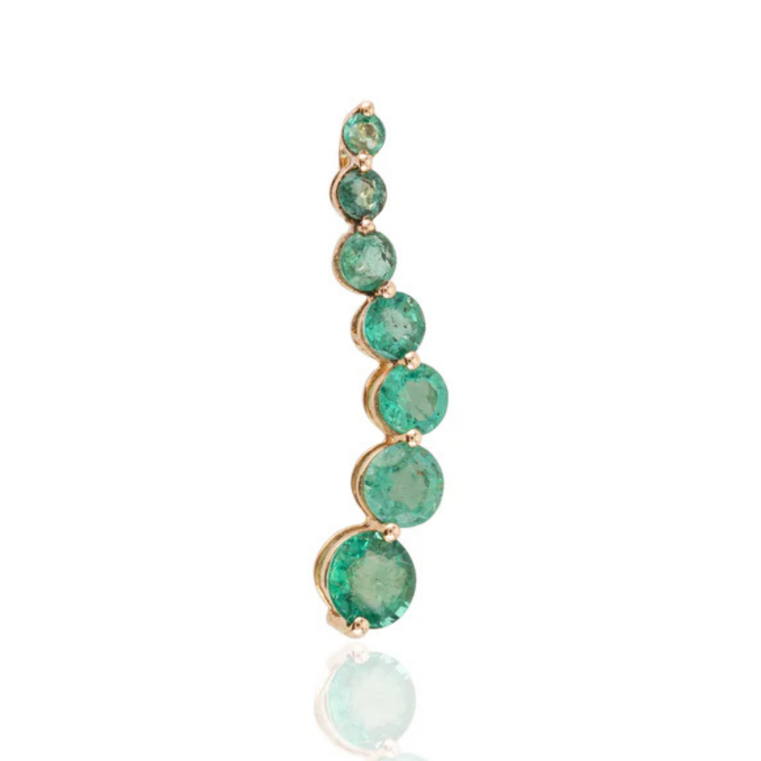 14K Gold Unique Emerald Long Pendant