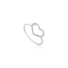 14K White Gold Diamond Open Heart Ring Thumbnail