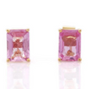 18K Yellow Gold Pink Sapphire Stud Thumbnail