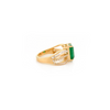 14K Art Deco Emerald & Diamond Cocktail Ring Thumbnail