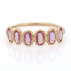 18K Gold Pink Sapphire Half Eternity Band Thumbnail