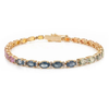 18K Gold Multi Sapphire Tennis Bracelet Thumbnail