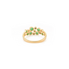 14K Solid Yellow Gold Emerald Bubble Band Thumbnail