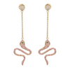 14K Yellow Gold Pink Sapphire Snake Dangle Earrings Thumbnail