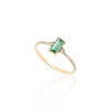 14K Baguette Shape Emerald and Diamond Ring Thumbnail