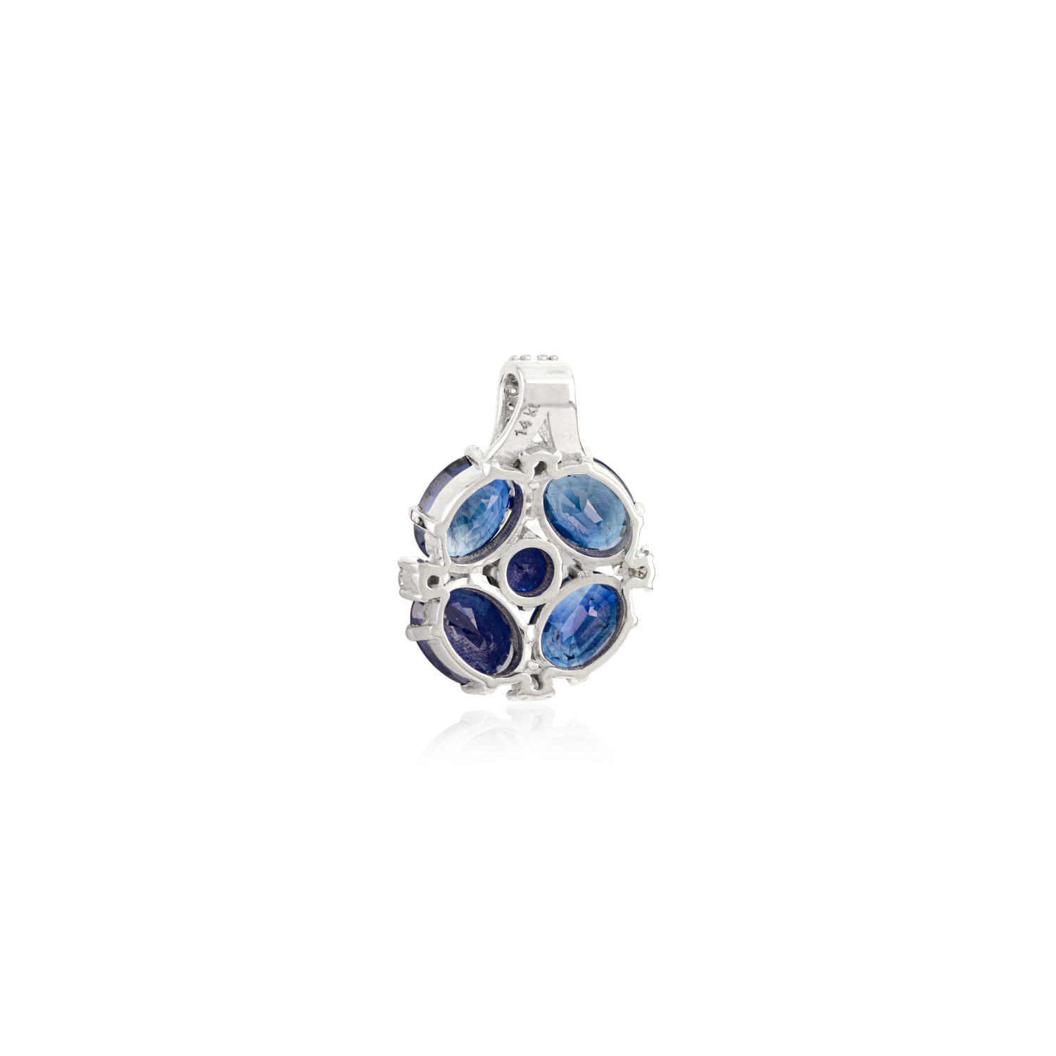 18K White Gold Blue Sapphire Midnight Bloom Pendant