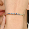 18K Gold Multi Sapphire Tennis Bracelet Thumbnail