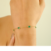 14K Yellow Gold Emerald Delegate Chain Bracelet Thumbnail