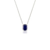 14k Solid Gold Blue Sapphire Pendant Necklace Thumbnail