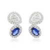 18K White Gold Blue Sapphire Diamond Statement Earrings Thumbnail