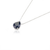 18K Solid Gold Blue Sapphire Pendant Necklace Thumbnail