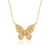 18K Yellow Gold Diamond Butterfly Pendant Necklace Thumbnail