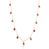 18K Solid Yellow Gold Ruby Station Necklace Thumbnail