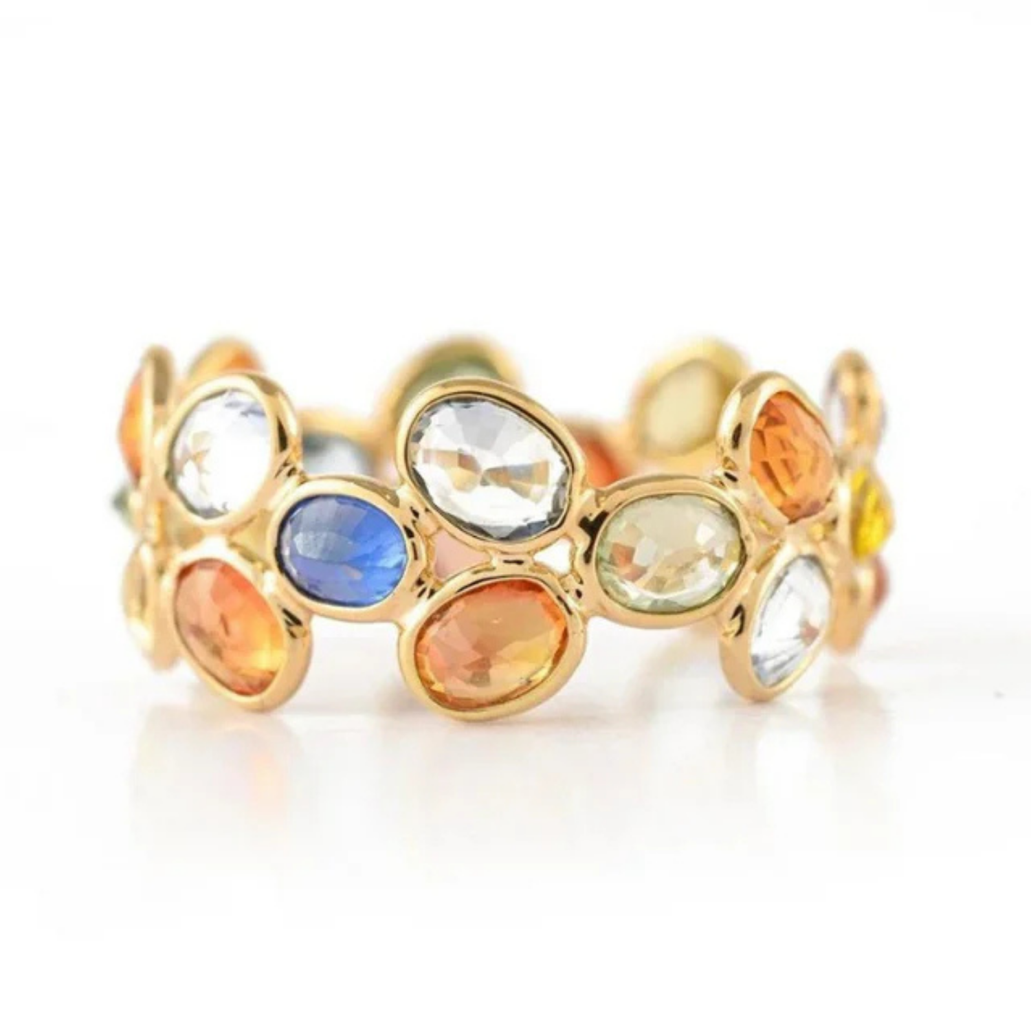 18K Gold Multi Sapphire Eternity Band