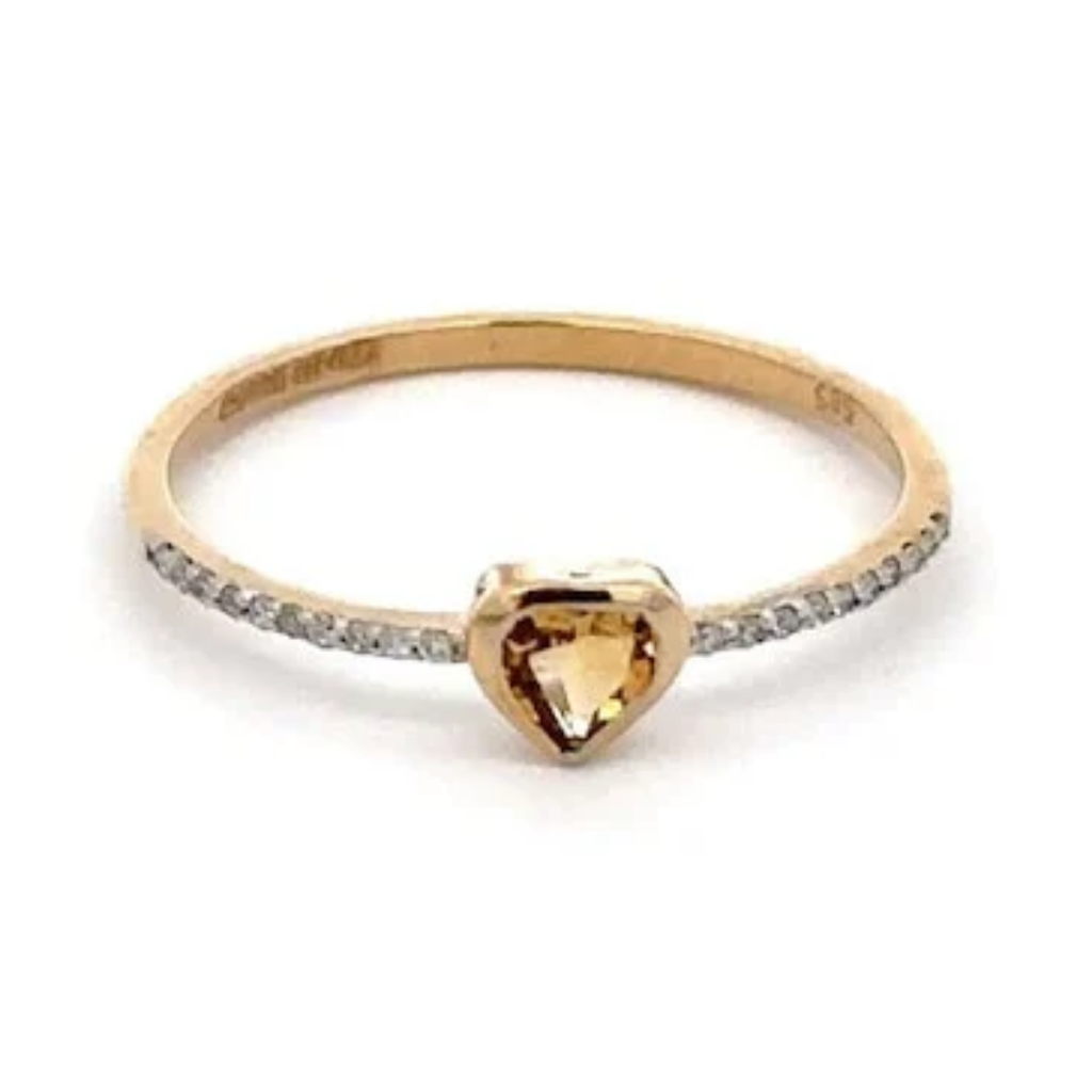 14K Heart Shape Citrine Ring Image