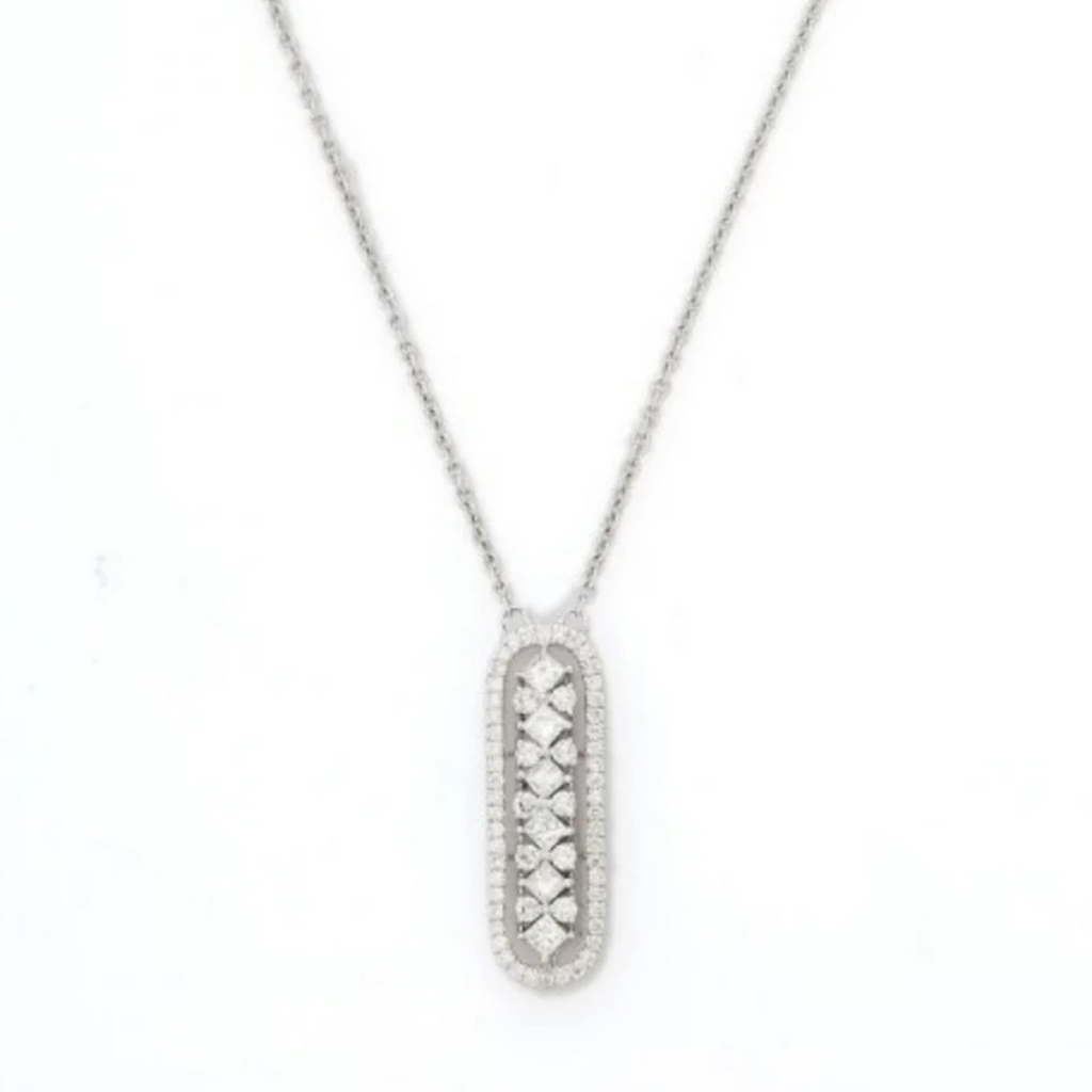 14K Diamond Bar Necklace Image