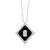 18K Art Deco Inspired Black Onyx Diamond Pendant Necklace Thumbnail