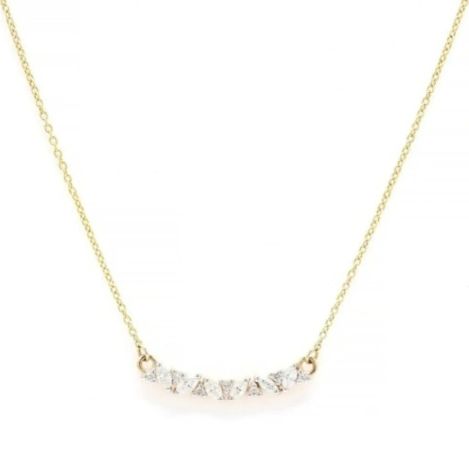 14K Diamond Bar Pendant Necklace