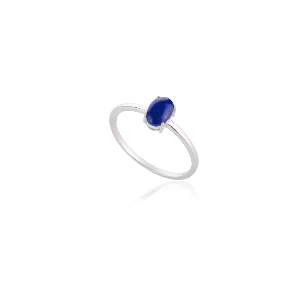 18K White Gold Lapis Lazuli Ring Image
