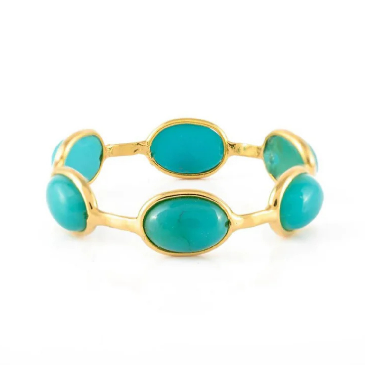 18K Gold Turquoise Eternity Band