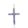 18K Gold Round Tanzanite Cross Pendant Thumbnail