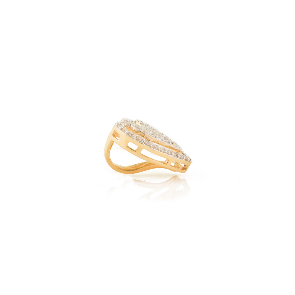 18K Solid Yellow Gold Heart Diamond Pendant Image
