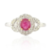 14K White Gold Ruby And Diamond Statement Ring Thumbnail